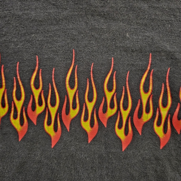 VTG Y2K No Boundaries Flames Long Sleeve Shirt Size L - Picture 5 of 9